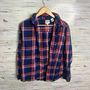 Levi’s plaid button down shirt pink blue boyfriend fit size  large